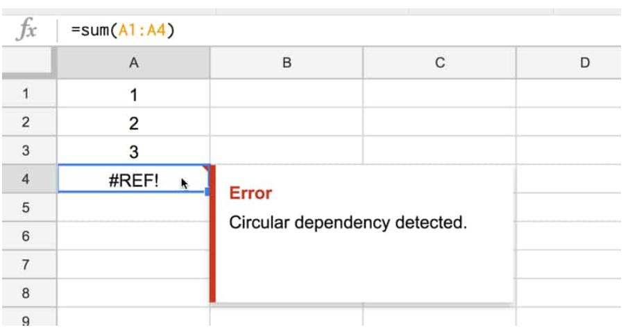 Lỗi #REF! trong Google Sheets 5